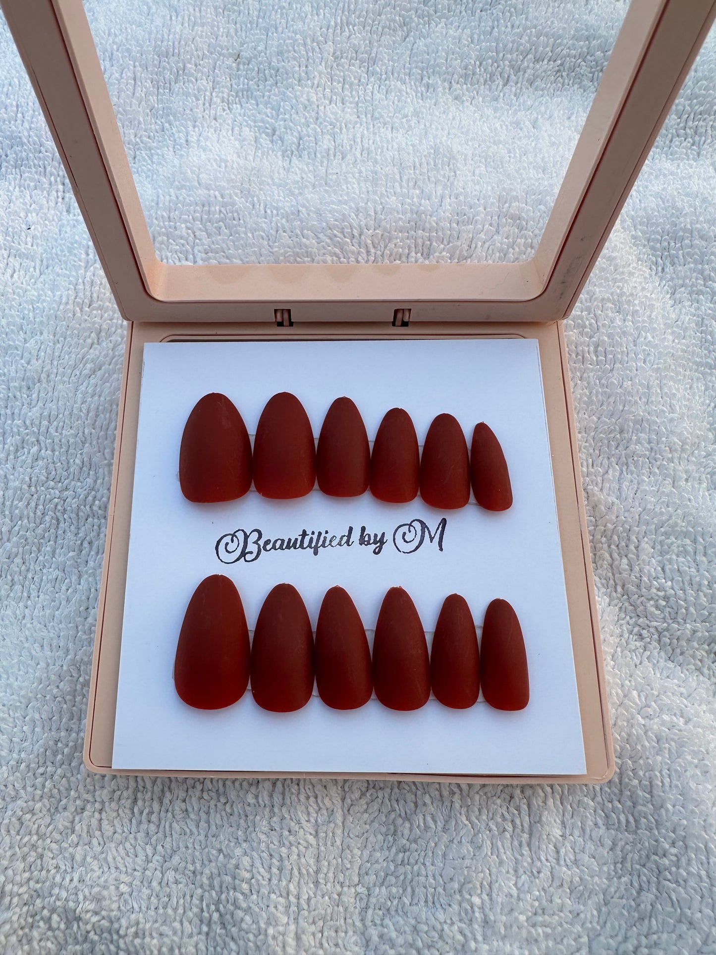 NM02: Matt Almond Shaped Press on Nails
