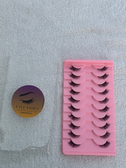 Natural/Fluffy Short Accent Half Eyelashes 10 Pairs