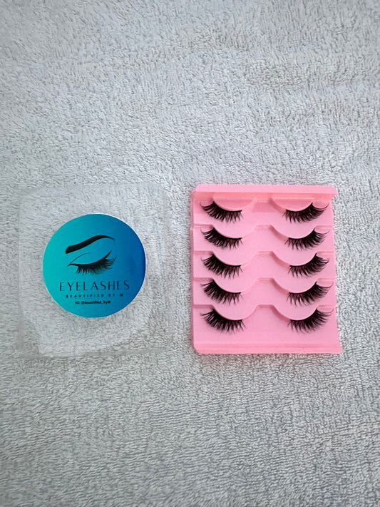 BM10F: Premium Cat Eye Natural look Strip Eyelashes 5 Pairs