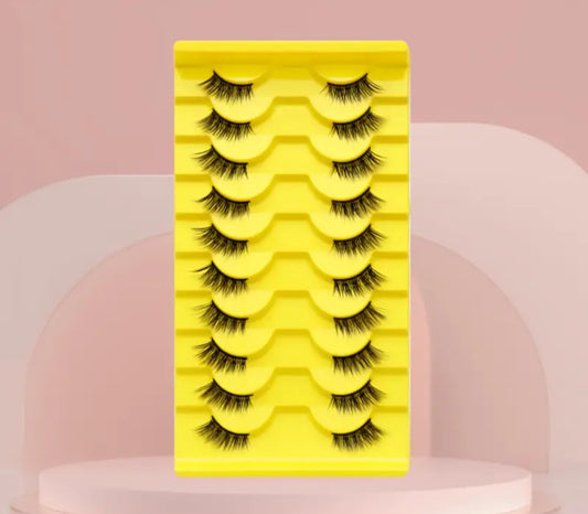 BM010: 10 Pairs Half Eye Cat Eyelashes – Natural Lift, Flirty Flair