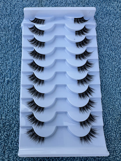 BM1010: 10 Pairs Half Cat Eyelashes – Effortless Lift, Flawless Flick