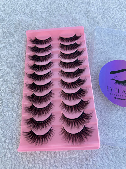 BM1.1: Premium Thick And Natural C-Curl False Lashes 10 Pairs