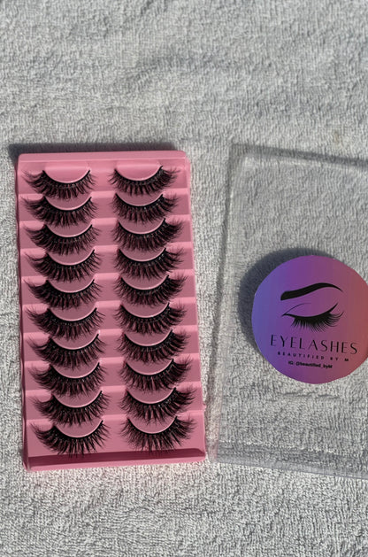 BM1.1: Premium Thick And Natural C-Curl False Lashes 10 Pairs