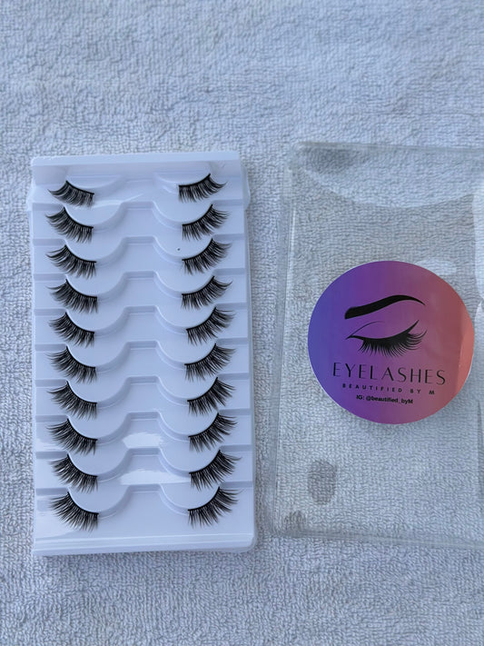BM1010: 10 Pairs Half Cat Eyelashes – Effortless Lift, Flawless Flick