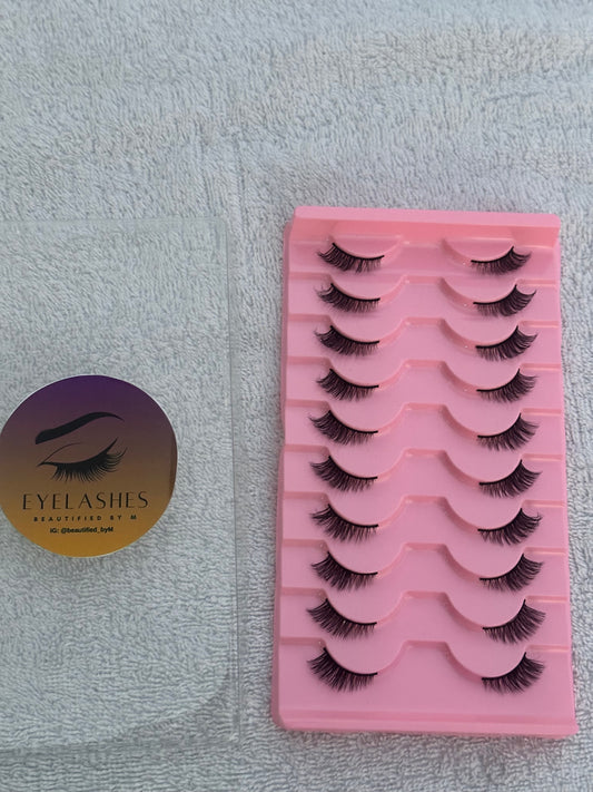 Natural/Fluffy Short Accent Half Eyelashes 10 Pairs