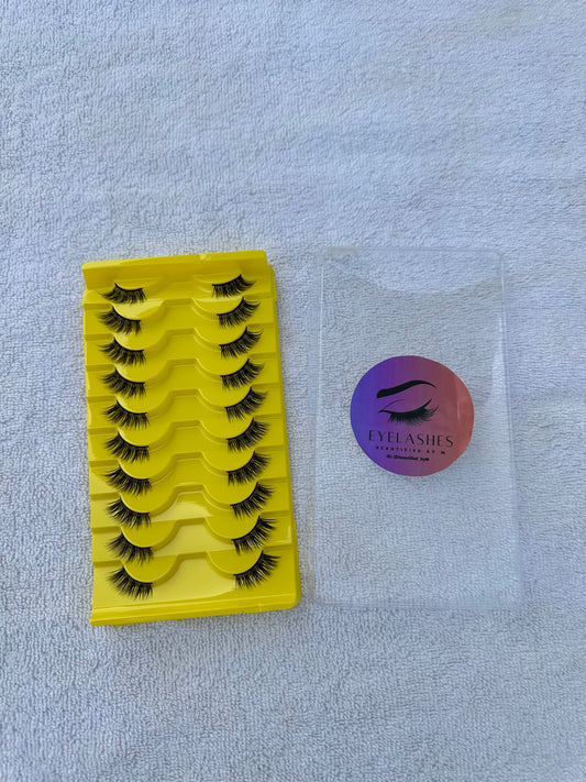 BM010: 10 Pairs Half Eye Cat Eyelashes – Natural Lift, Flirty Flair