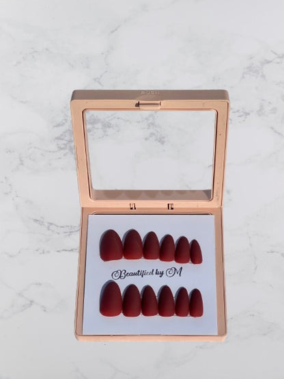 NM02: Matt Almond Shaped Press on Nails