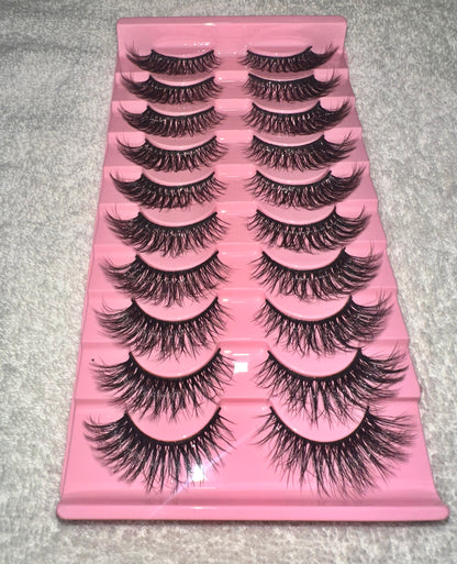 BM1.1: Premium Thick And Natural C-Curl False Lashes 10 Pairs