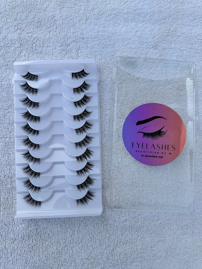 BM1010: 10 Pairs Half Cat Eyelashes – Effortless Lift, Flawless Flick