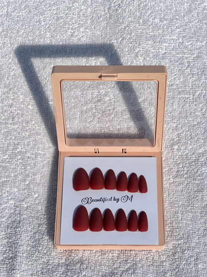 NM02: Matt Almond Shaped Press on Nails