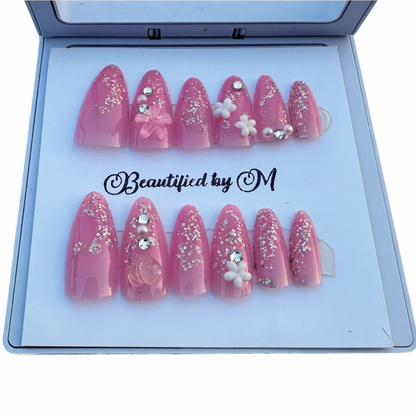 NM03: Pink Rush Gel Press on Nails