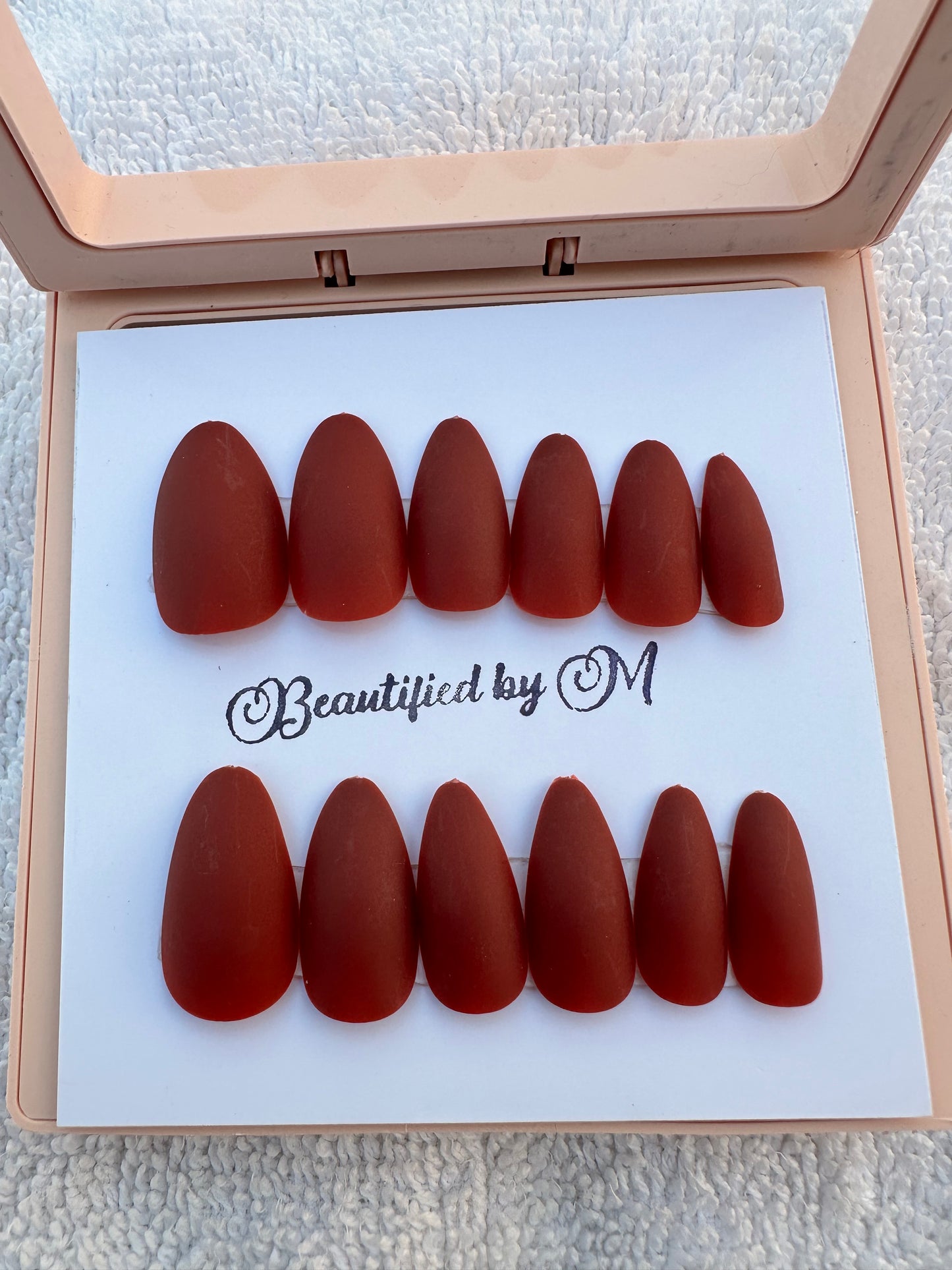 NM02: Matt Almond Shaped Press on Nails