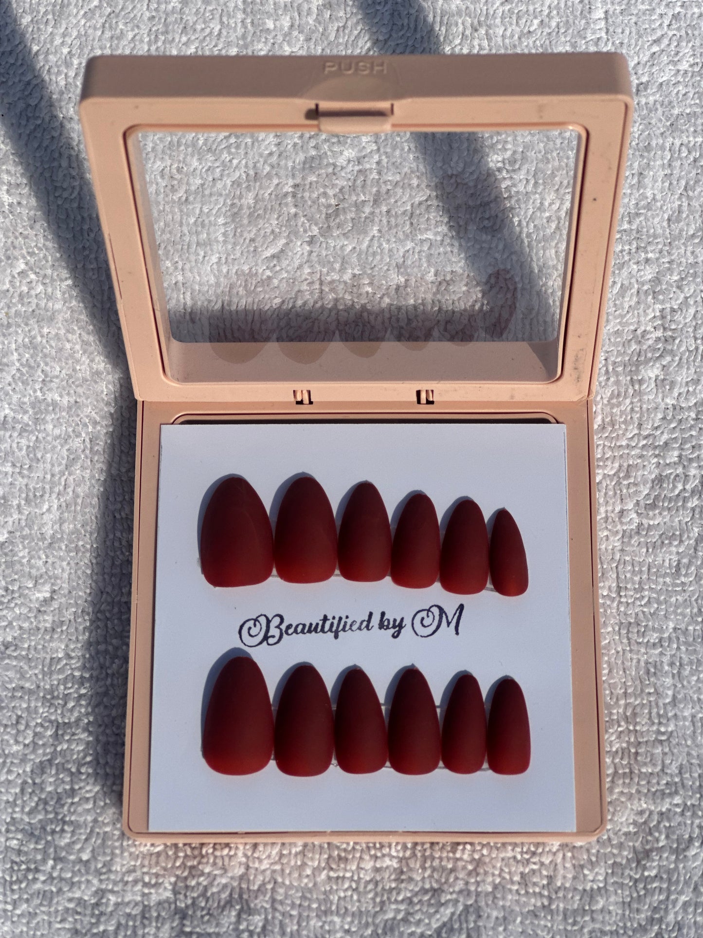 NM02: Matt Almond Shaped Press on Nails