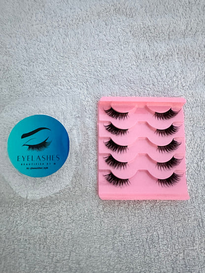 BM10F: Premium Cat Eye Natural look Strip Eyelashes 5 Pairs