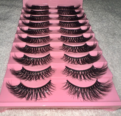 BM1.1: Premium Thick And Natural C-Curl False Lashes 10 Pairs
