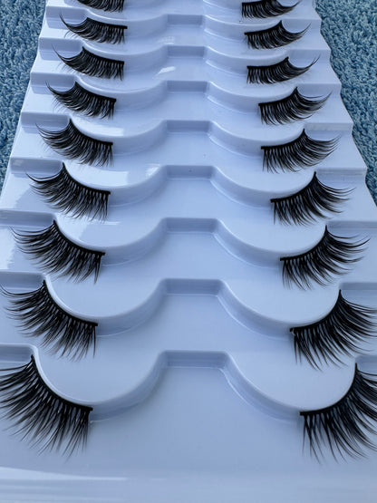 BM1010: 10 Pairs Half Cat Eyelashes – Effortless Lift, Flawless Flick