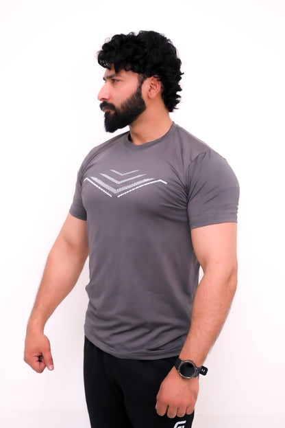 Premium Arrow Design T-Shirt: Charcoal Grey