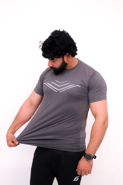 Premium Arrow Design T-Shirt: Charcoal Grey