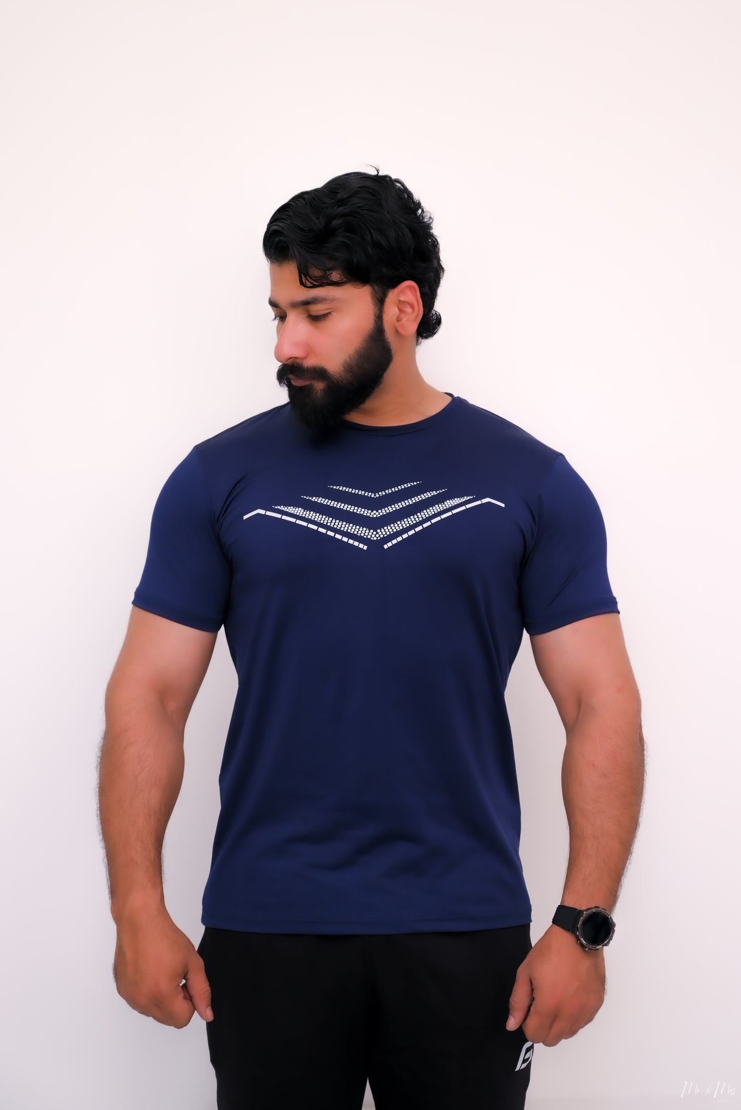 Arrow Design T-Shirt for Men- Navy Blue