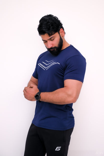 Arrow Design T-Shirt for Men- Navy Blue