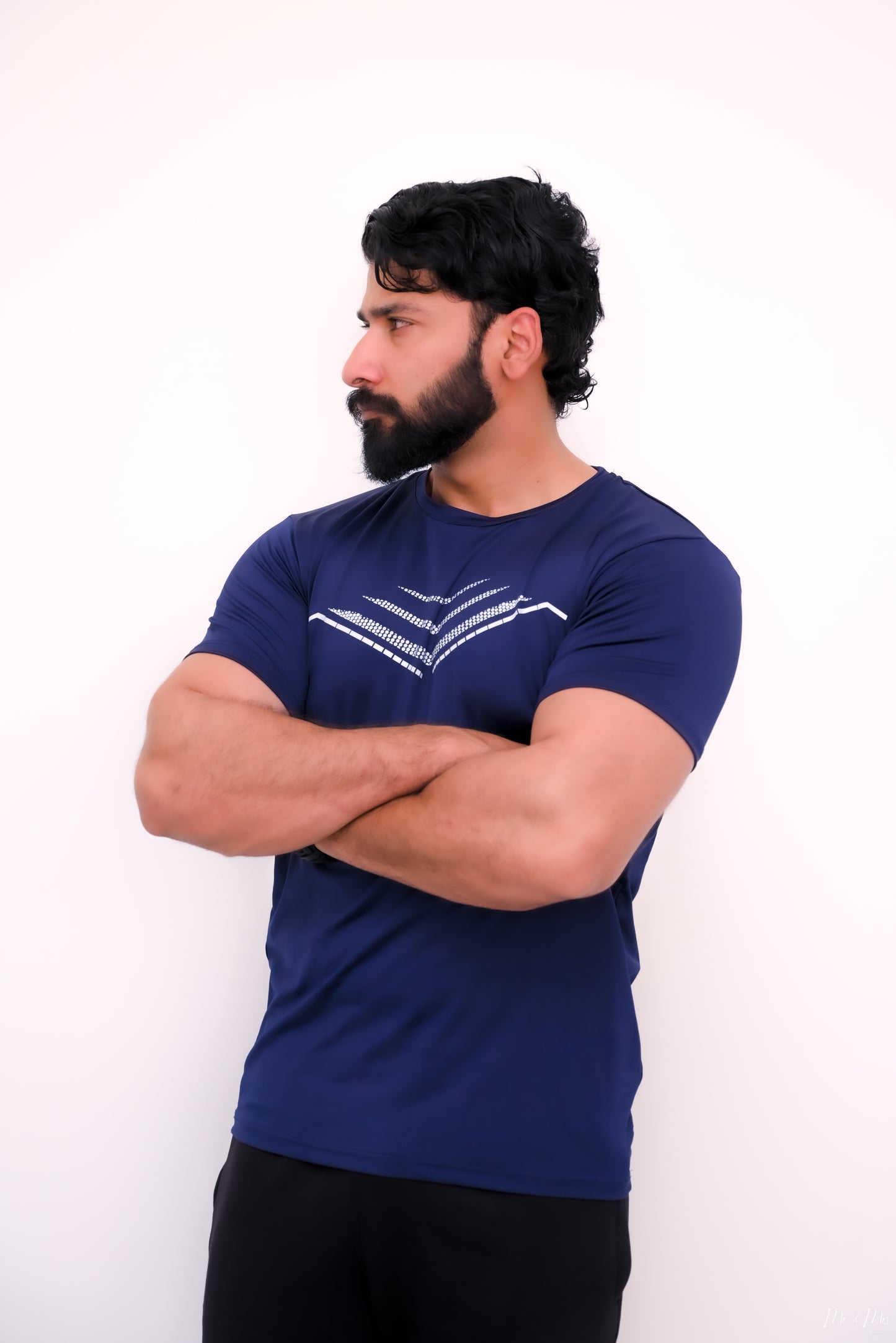 Arrow Design T-Shirt for Men- Navy Blue