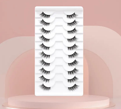 BM1010: 10 Pairs Half Cat Eyelashes – Effortless Lift, Flawless Flick