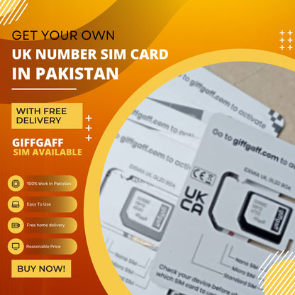 Premium 100% Functional Giffgaff UK SIM for Pakistan with Full Signal Coverage, OTP Support